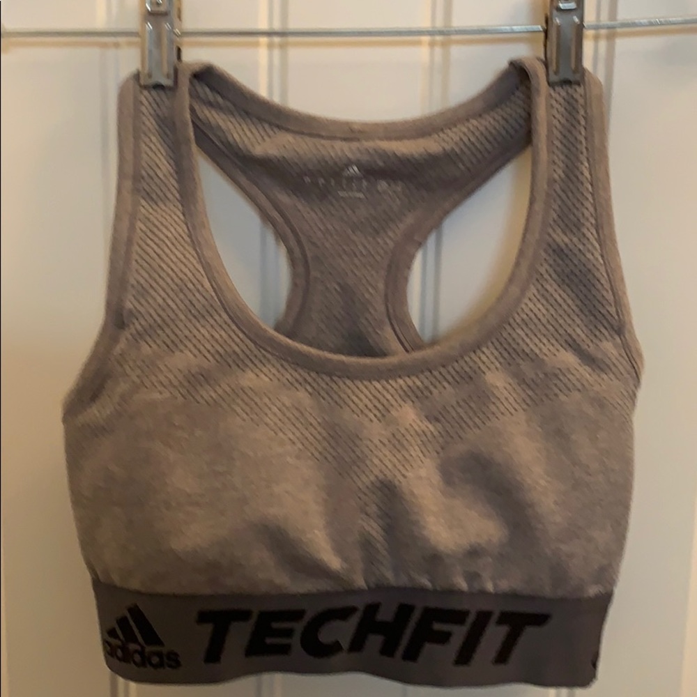 Adidas Techfit Sports Bra Gray Small